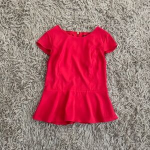 Express Pink Peplum Short Sleeve Top
